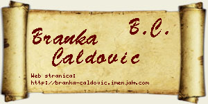 Branka Ćaldović vizit kartica